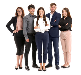 Group of business people on white background