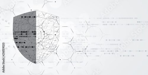 Cybersecurity and information or network protection. Future technology web services for business and internet project