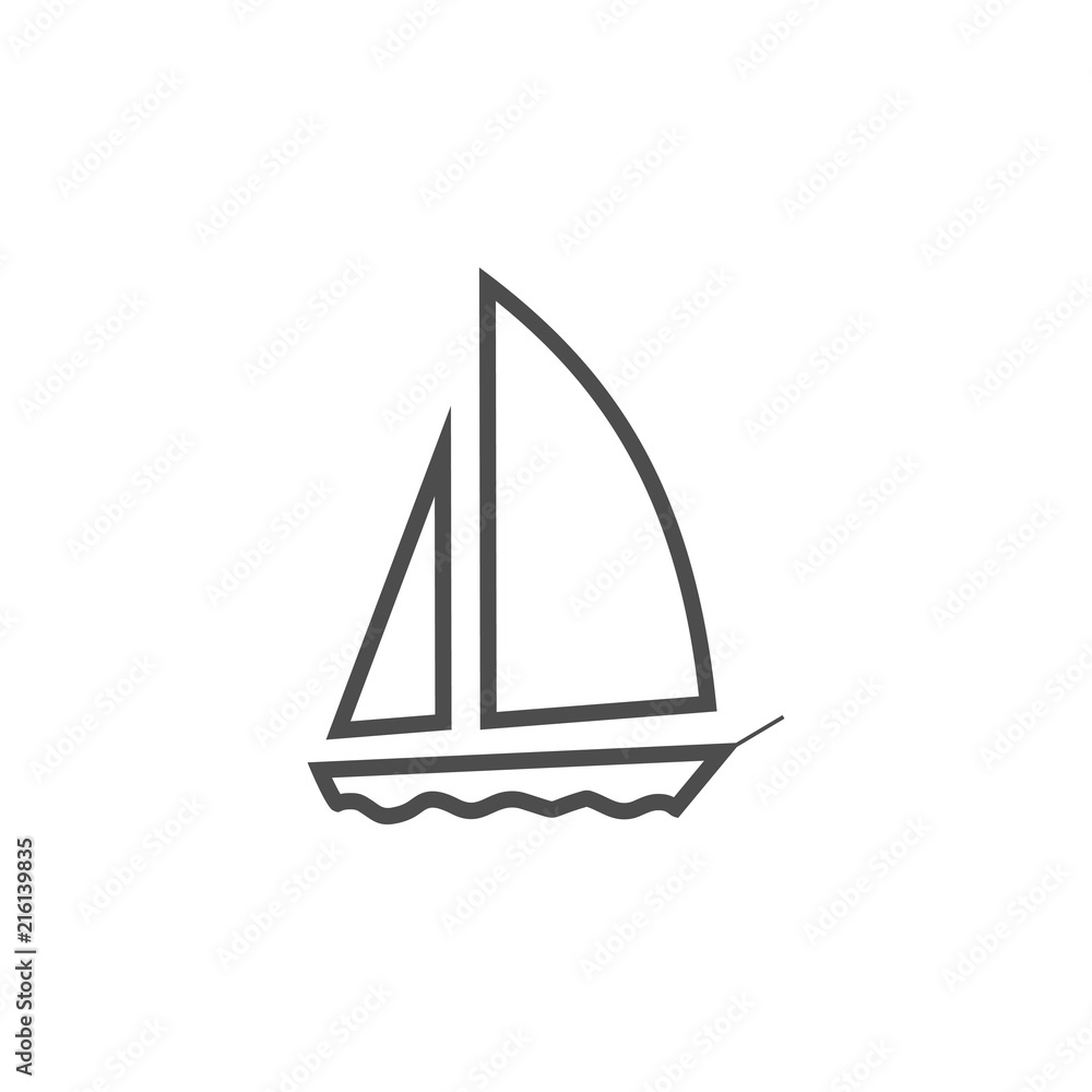 Sailboat vector icon