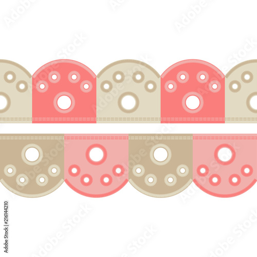 Seamless background with satin stitch embroidery. Traditional ornament. Rustic pattern. Textile rapport.