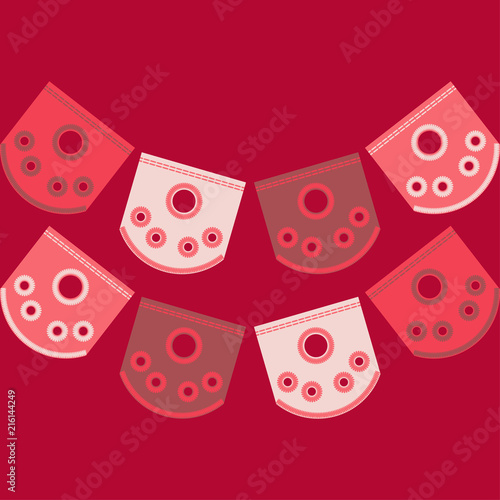 Seamless background with satin stitch embroidery. Traditional ornament. Rustic pattern. Textile rapport.