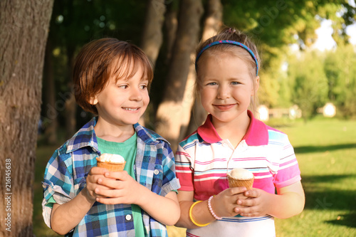 Cute little children with i...