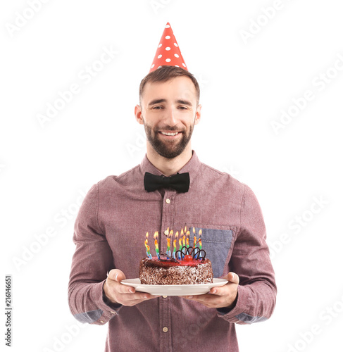 Young man with his birthday...