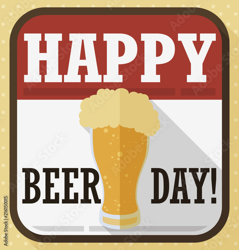 Sign like Loose-leaf for Beer Day Celebration in Flat Style, Vector Illustration