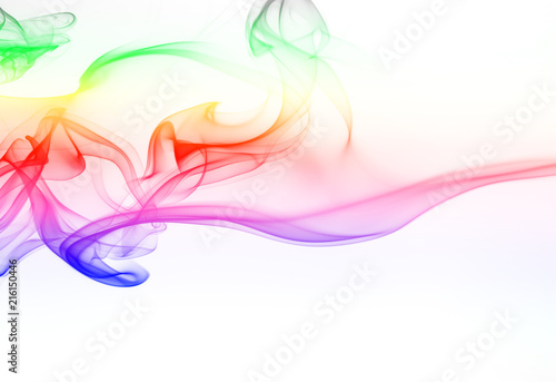 Abstract colorful smoke on white background. fire design