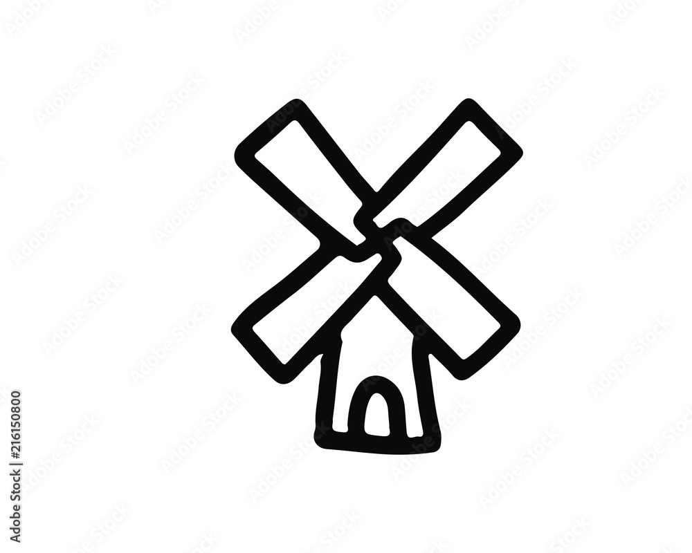 windmill hand drawn icon , designed for web and app windmill hand drawn icon , designed for web and app