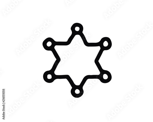 police badge hand drawn icon , designed for web and app