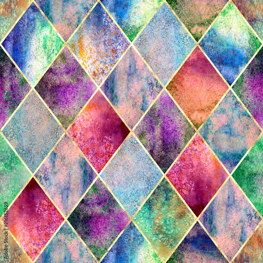 Argyle geometric watercolor seamless pattern Argyle geometric watercolor seamless pattern