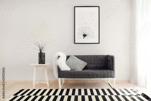 Comfortable sofa and table ...
