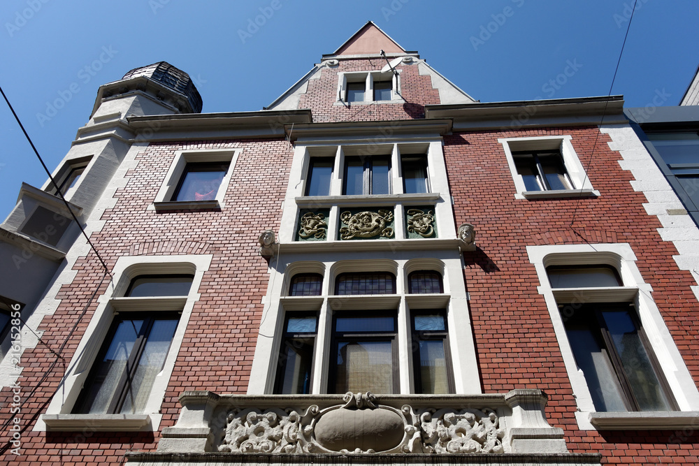 Historic building facade with beautiful architectural details. Architecture in perspective. Street photography. Historic building facade with beautiful architectural details. Architecture in perspective. Street photography.
