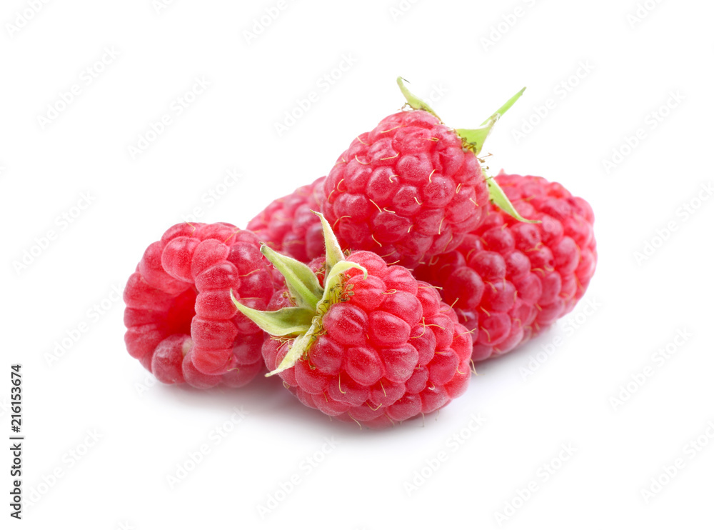 Fresh ripe raspberries on white background Fresh ripe raspberries on white background