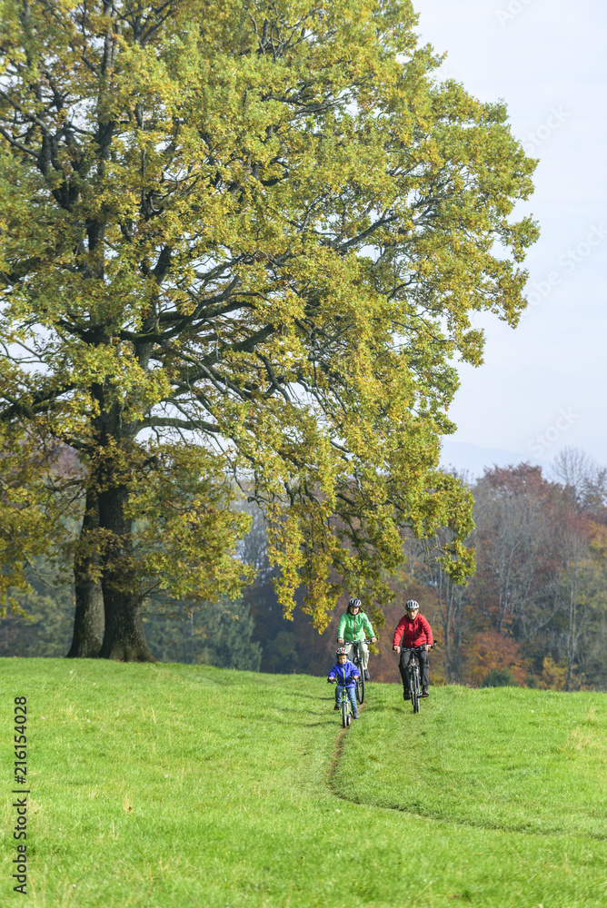 in herbstlicher Natur unterwegs mit dem Rad