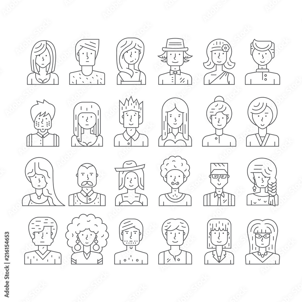 Hipster People Faces Hipster People Faces