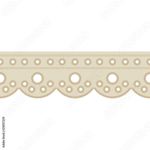 Seamless background with satin stitch embroidery. Traditional ornament. Rustic pattern. Textile rapport.