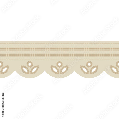 Seamless background with satin stitch embroidery. Traditional ornament. Rustic pattern. Textile rapport.