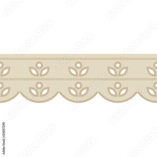 Seamless background with satin stitch embroidery. Traditional ornament. Rustic pattern. Textile rapport.