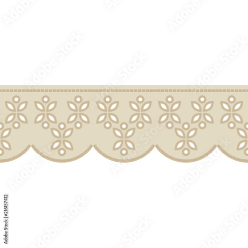 Seamless background with satin stitch embroidery. Traditional ornament. Rustic pattern. Textile rapport.