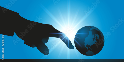 environnement - globe - terre - globe terrestre - planète - main - climat - écologie - monde - jeter