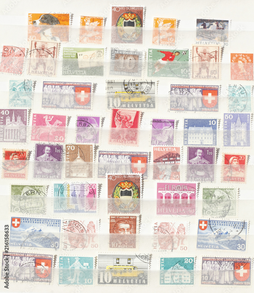 abgestempelte Schweizer Briefmarken