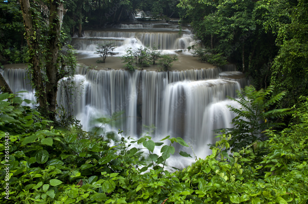 huai mae khamin waterfall kanchanaburi