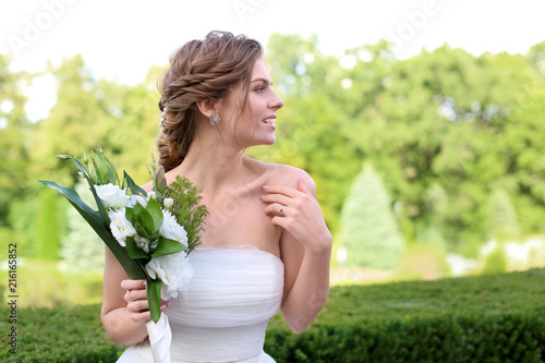 Beautiful young bride with ...