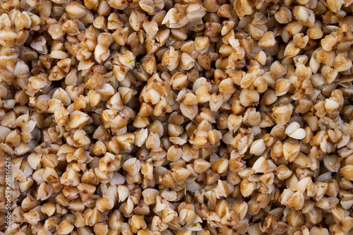 Buckwheat grain background texture