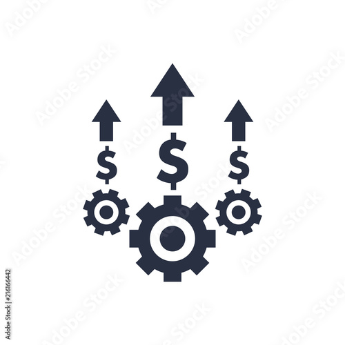 Costs optimization and production efficiency, cost management icon. Business efficiency and quality service concept
