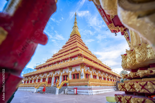 Phra Mahathat Kaen Nakhon located in Wat Nong Waeng, is a Thai royal temple of the old town. photo
