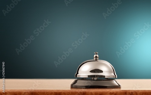 Vintage hotel reception service desk bell