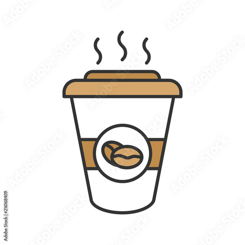 Coffee to go color icon