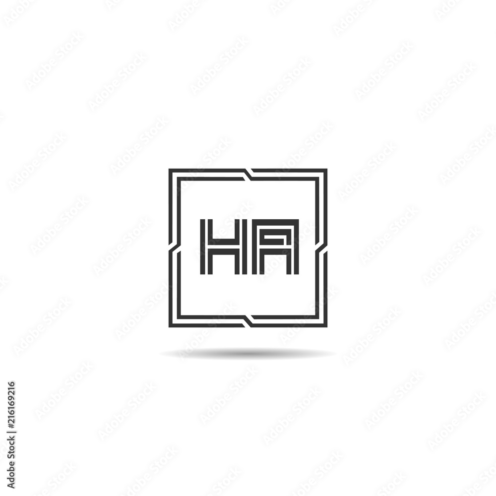 Initial Letter HA Logo Template Design