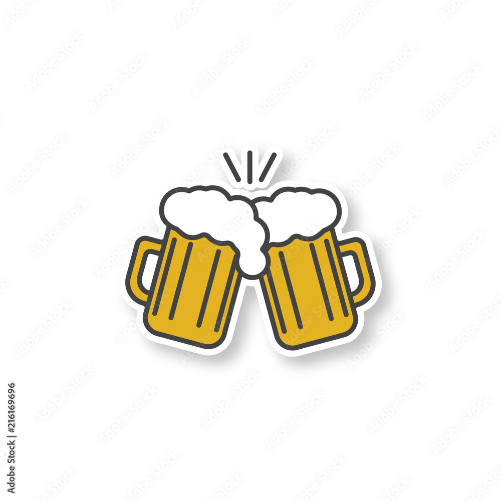Fototapeta Toasting beer glasses patch