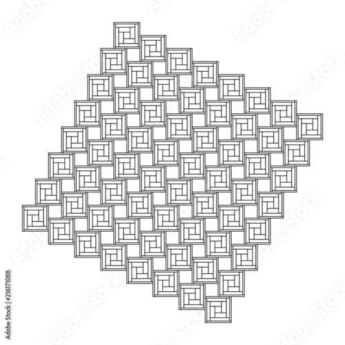 Struttura quadrati geometrico design vettoriale astratto forma linea arte illustrazione