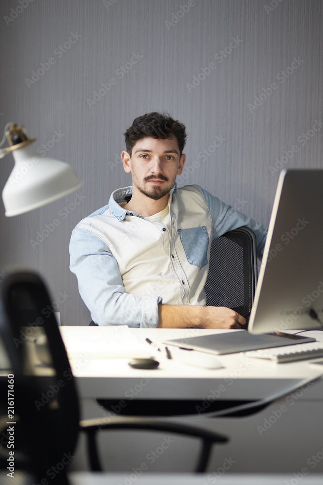 Man thinking about solution. Man thinking about solution.