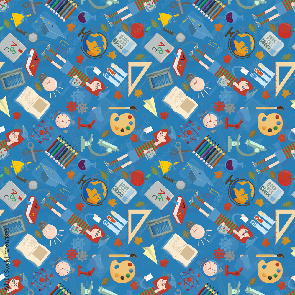 seamless pattern_3_flat on school theme, education, back to school, Association for schools, background isolated seamless pattern_3_flat on school theme, education, back to school, Association for schools, background isolated