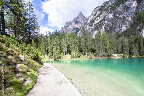 Lake Braies in Dolomites, Italy