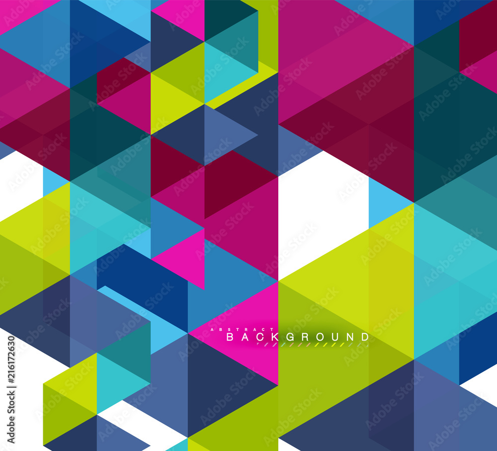 Multicolored triangles abstract background, mosaic tiles concept Multicolored triangles abstract background, mosaic tiles concept
