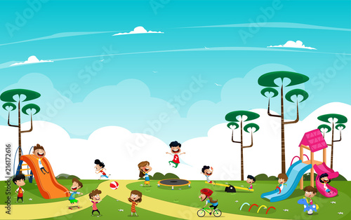 Children playing in the playground