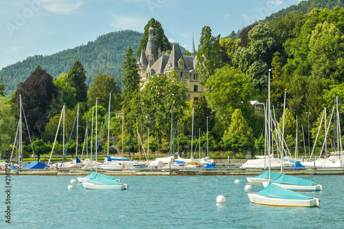 Small harbor near castle Hunegg in Hilterfingen photo