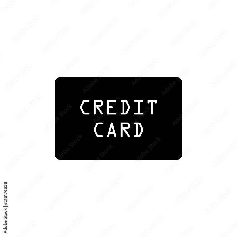 Credit Card. Flat Vector Icon illustration. Simple black symbol on white background. Credit Card sign design template for web and mobile UI element Credit Card. Flat Vector Icon illustration. Simple black symbol on white background. Credit Card sign design template for web and mobile UI element