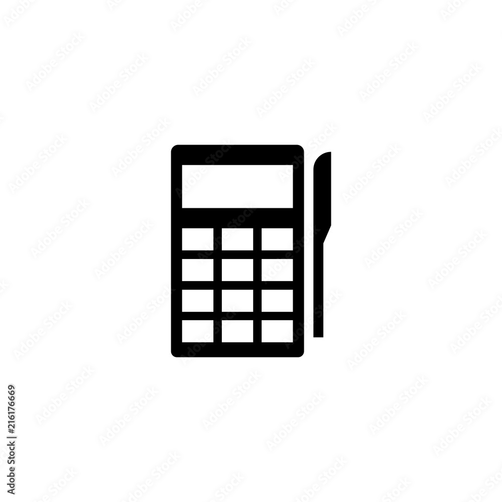 Pos Terminal Payment. Flat Vector Icon illustration. Simple black symbol on white background. Pos Terminal Payment sign design template for web and mobile UI element Pos Terminal Payment. Flat Vector Icon illustration. Simple black symbol on white background. Pos Terminal Payment sign design template for web and mobile UI element