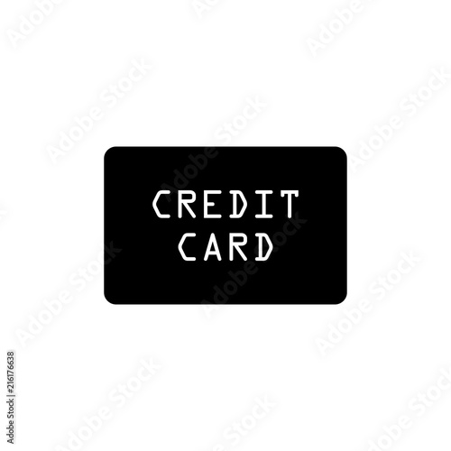 Credit Card. Flat Vector Icon illustration. Simple black symbol on white background. Credit Card sign design template for web and mobile UI element