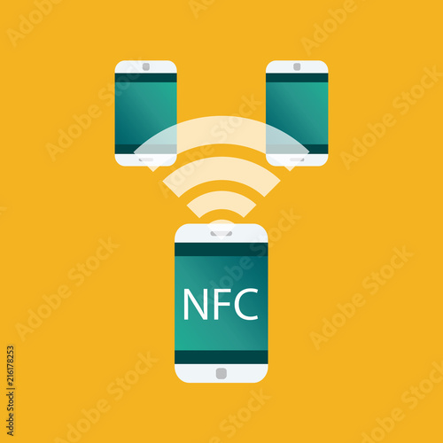  Vector icon. NFC touch payment concept.