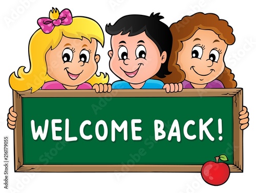 Children holding schoolboard theme 3