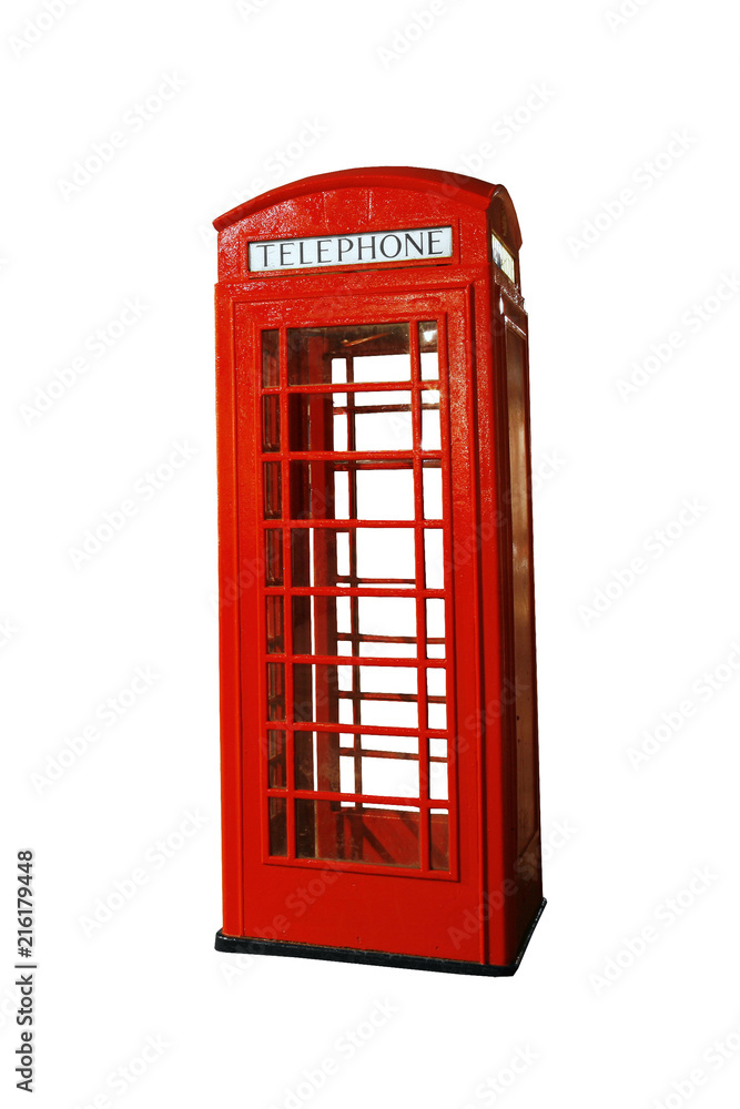 UK Public Phone Booth, isolated in white background. UK Public Phone Booth, isolated in white background.