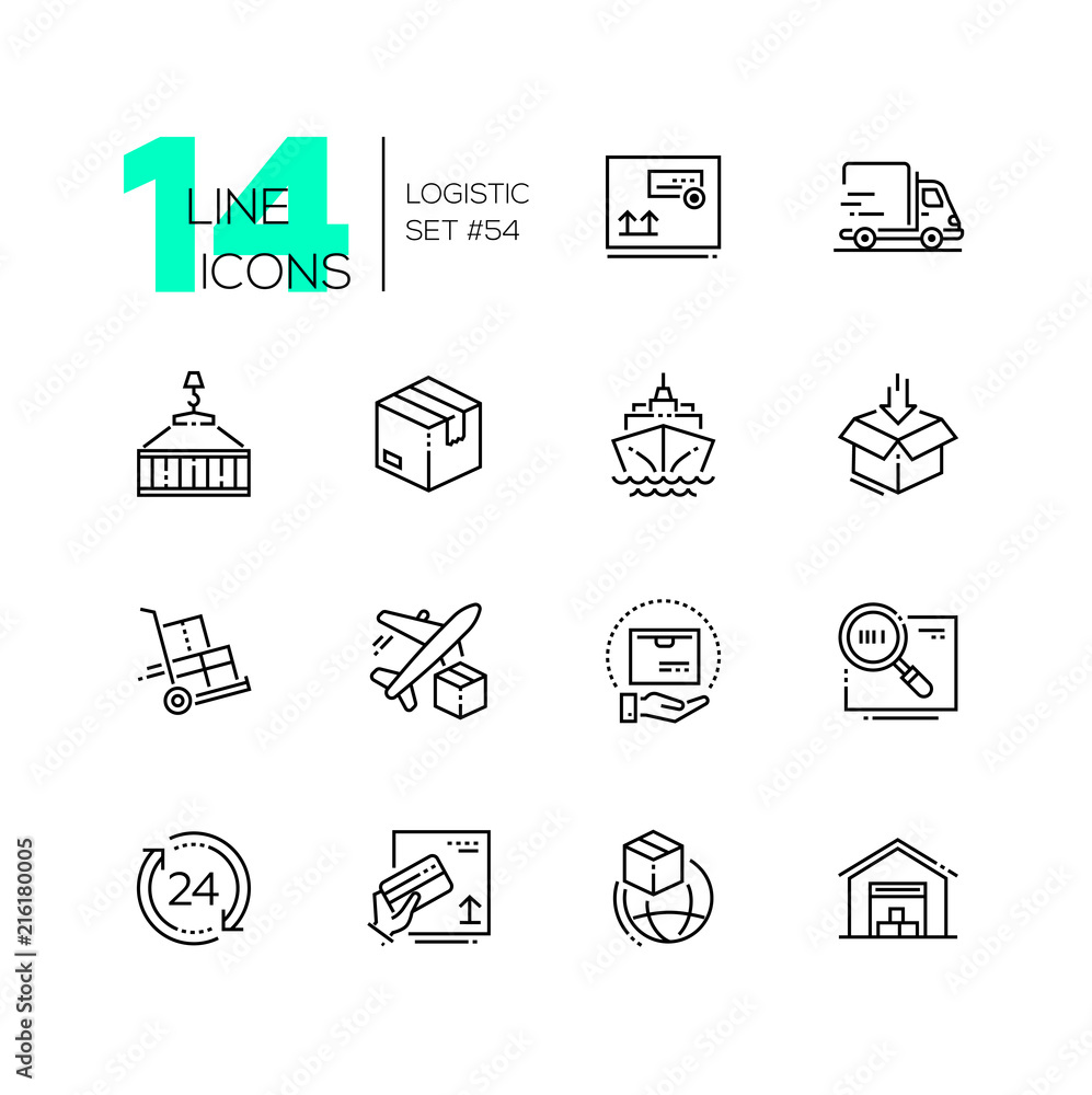 Logistics - modern thin line design icons set Logistics - modern thin line design icons set