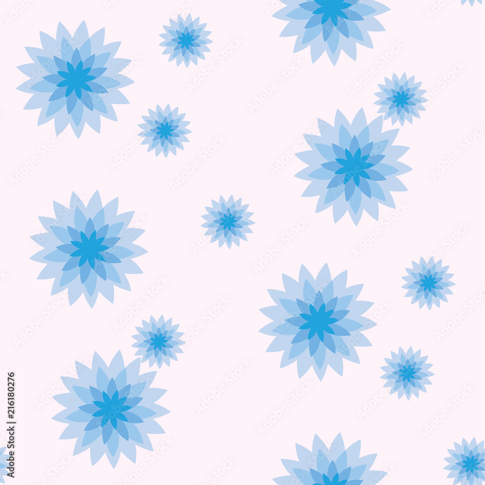 Seamless pattern of a flower pattern made of blue buds Seamless pattern of a flower pattern made of blue buds
