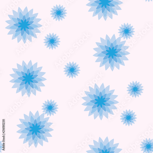 Seamless pattern of a flower pattern made of blue buds