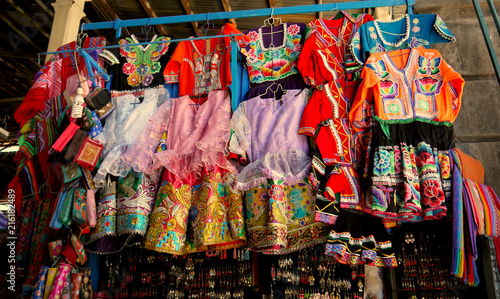 Colourful childrens party clothes