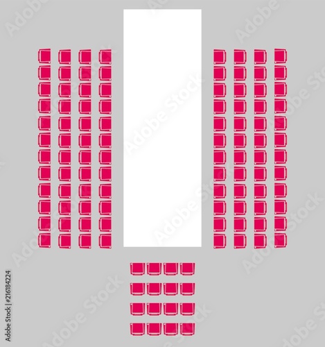 Seat map of Catwalk runway vector